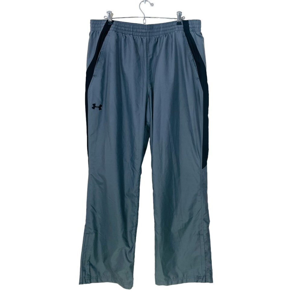 Under Armour Men's XL Gray Track Warm-Up‎ Pants Basketball Straight Mesh Lined